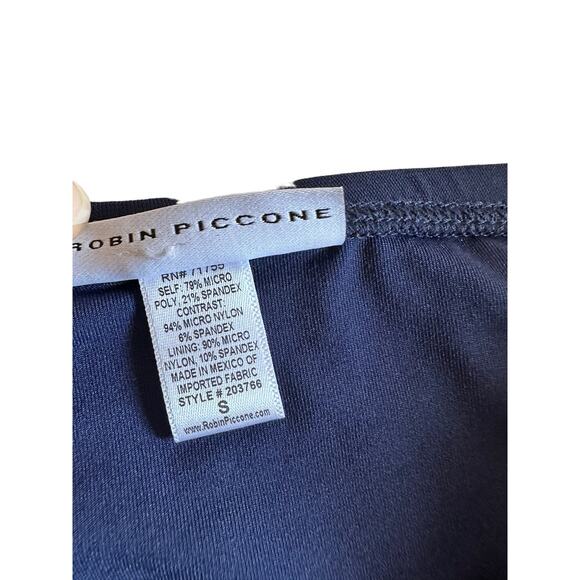 Robin Piccone Abi indigo ecru twist bikini bottom size Small NEW $98 - Picture 6 of 8